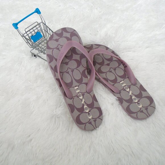 Coach Zak Flip Flips Womens Soft Lilac 8B - Picture 3 of 14